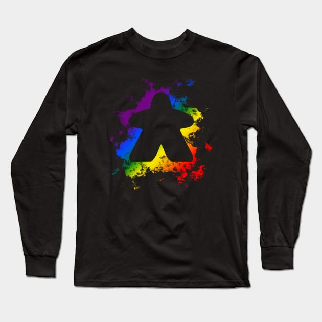 Meeple Splash - Rainbow Long Sleeve T-Shirt by Jobby